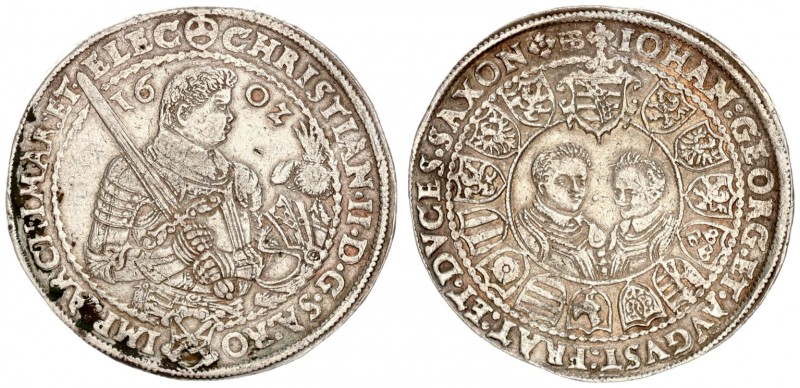 Germany Saxony 1 Thaler 1602 HB Christian II Johann Georg I & August (1591-1611)...
