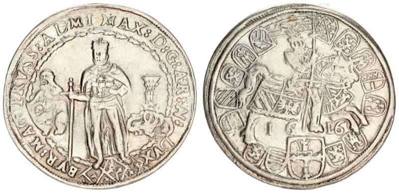 Germany Teutonic Order 1/2 Thaler 1616 Maximilian III (1612-1616). Averse: Suppo...