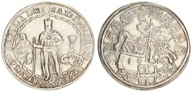 Germany Teutonic Order 1/2 Thaler 1616 Maximilian III (1612-1616). Averse: Supported shield at left. Reverse: Maximilian mounted to right shields of a...