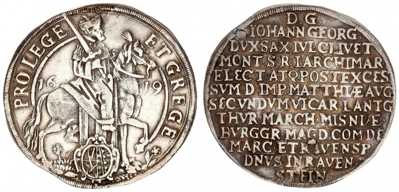 Germany Saxony 1/2 Thaler 1619 Vicariat Issue. Johann Georg I (1611-1656). Avers...
