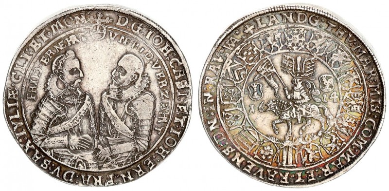 Germany Saxe old Gotha 1 Thaler 1614 WA. Johann Casimir & Johann Ernst (1572-163...