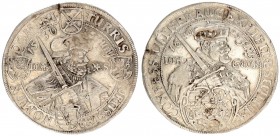 Germany Saxony 1 Thaler 1630 Centennial of Augsburg Confession. Johann Georg I(1615-1656). Averse: Capped bust holding sword with two hands right. Ave...