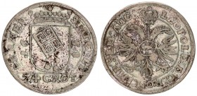 Germany Bremen 24 Grote 1658 Averse: Vertical date divided by arms. Reverse: Crowned double eagle.Silver. Jungk 546; KM 124.1