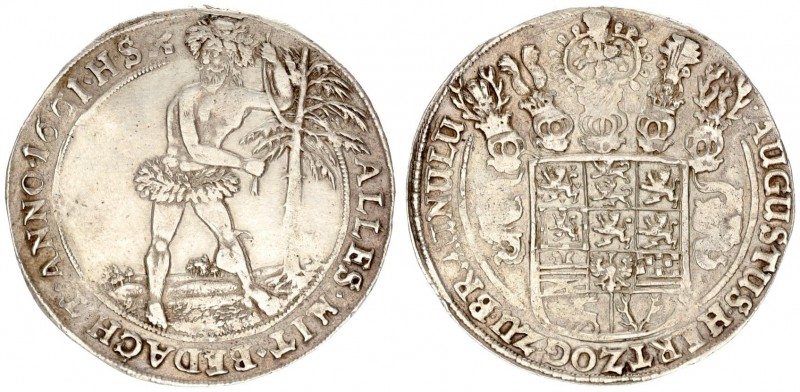 Germany Braunschweig-Wolfenbuttel 1 Thaler 1661 HS August (1635-1666). Averse: C...