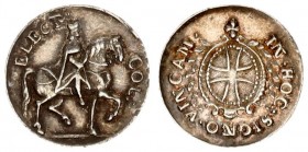 Germany Medale 1686 Maximilian Heinrich of Bavaria 1650-1688. Small silver medal o.J. (1686). Bishop on horseback r / IN HOC SIGNO VINCAM. Cross Shiel...