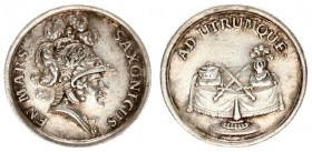 Germany Medale 1694 Saxony Albertine line Friedrich August I 1694-1733. Small silver medal o.J. Brb. Friedrich August in armor with helmet as Mars r./...