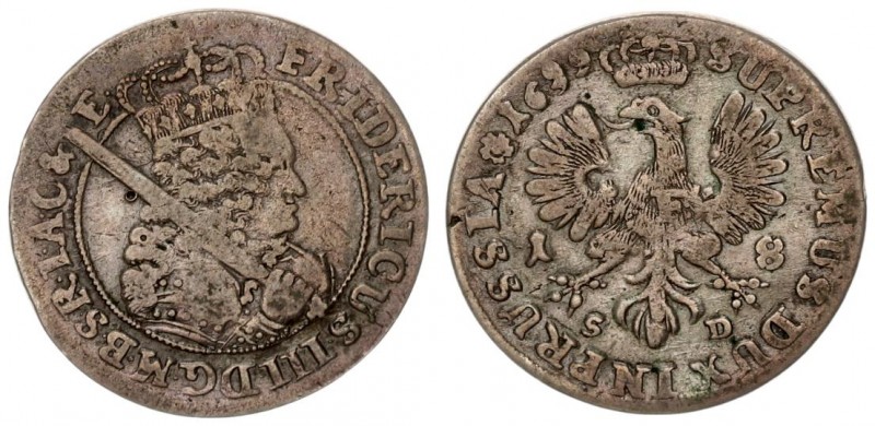 Germany Brandenburg Prussia 1 Ort 1699 SD. Konigsberg. Frederick I (1688-1713). ...