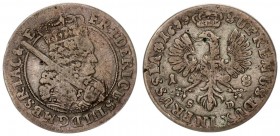 Germany Brandenburg Prussia 1 Ort 1699 SD. Konigsberg. Frederick I (1688-1713). Ort 1699 S-D. Konigsberg. Averse: Crowned bust with sword right. Rever...