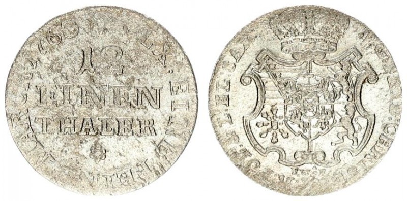 Germany Saxony 1/12 Thaler 1763 FWoF Friedrich Christian (1763). Averse: Crowned...