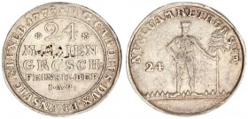Germany Brunswick Wolfenbuttel 24 Mariengroschen 1773 IAP Karl I(1735-1780). Averse: Value within inner circle date in legend. Reverse: Wildman with t...