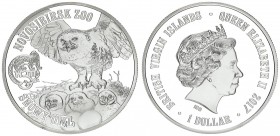 Great Britain British Virgin Islands 1 Dollar 2017 Novosibirsk Zoo Snowy Owl. Averse: Bust of Queen Elizabeth II to right. Lettering: BRITISH VIRGIN I...