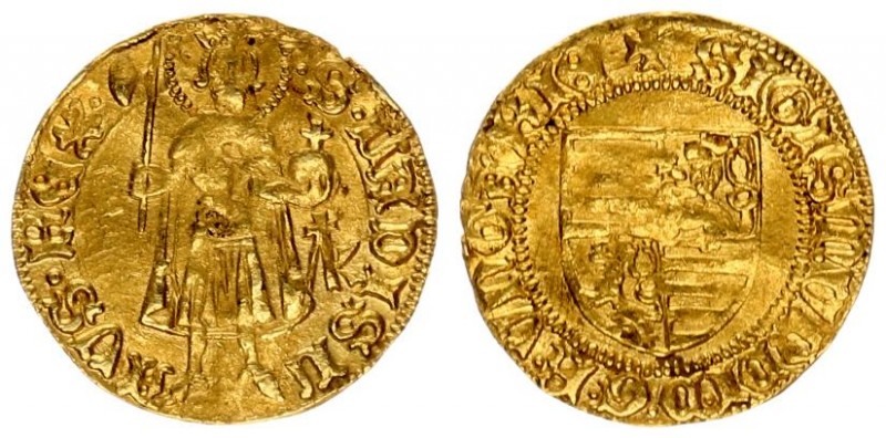 Hungary 1 Goldgulden (1387) Sigismund (1387-1437). Averase: 4 Shield coat of arm...