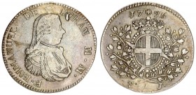 Malta Order 1 Scudo 1796 Emmanuel de Rohan(1775-97). Averse: Armored bust right. Averse Legend: F • EMMANUEL DE ROHAN M • M •. Reverse: Crowned oval s...
