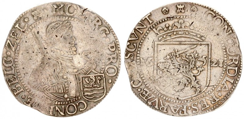 Netherlands ZEELAND Nederlandse 1 Rijksdaalder 1621 Averse: Laureate 1/2 figure ...