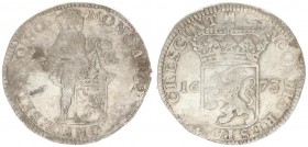 Netherlands HOLLAND 1 Silver Ducat 1673 Averse: Standing armored Knight with crowned shield of Holland at feet. Averse Legend: MO NO : ARG : PRO - CON...