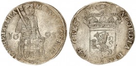 Netherlands UTRECHT 1 Silver Ducat 1695. Averse: Armored knight standing holding sword behind shield of arms date at sides in inner circle. Reverse: C...