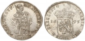 Netherlands WEST FRIESLAND 1 Silver Ducat 1695. Averse: Standing armored knight with crowned shield of West-Friesland at feet. Averse Legend: MO: NO: ...