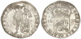 Netherlands OVERIJSSEL 1 Silver Ducat 1699 Rose. Averse: Standing armored knight with crowned shield of Overyssel at feet. Averse Legend: MO NO ARG PR...