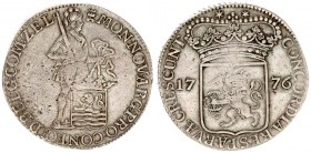 Netherlands Zeeland 1 Silver Ducat 1776 Averse: Standing armored Knight with crowned Zeeland shield at feet. Averse Legend: MO • NO • ARG • PRO : CONF...