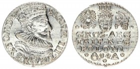 Poland 3 Groszy 1594 Malbork. Sigismund III Vasa (1587-1632). Crown coins 1594. Malbork; type with a shortened date at the bottom between a closed rin...