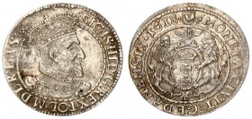 Poland 1 Ort Gdansk 1618 Sigismund III Vasa (1587-1632). City of Gdansk ort 1618. Bust of the king with a wide flange; on the obverse a colon and rose...