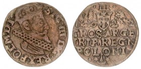 Poland 3 Groszy 1622 Krakow. Sigismund III Vasa(1587-1632).Bust with a king's value armorials and date above legend. Silver. Iger K.22.1.a