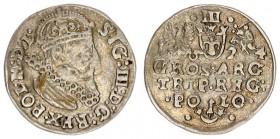 Poland 3 Groszy 1624 Krakow. Sigismund III Vasa(1587-1632).Bust with a king's value armorials and date above legend; the inscription REG. Silver. Iger...