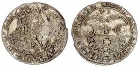 Poland 6 Groszy 1658 Elbląg Charles X Gustav (1655-1660). Swedish occupation - the City of Elbląg.; with the title and bust of Charles X Gustav. Silve...