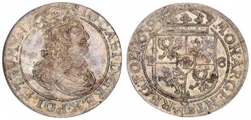 Poland 1 Ort 1659 TLB Krakow. John II Casimir Vasa (1649-1668). Crown coins; ort...