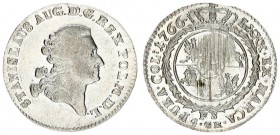 Poland 4 Groschen 1766 FS Stanislaus Augustus(1764-1795). Averse: Crowned bust right. Reverse: Crowned round 4-fold arms within sprigs. Silver. KM 185...