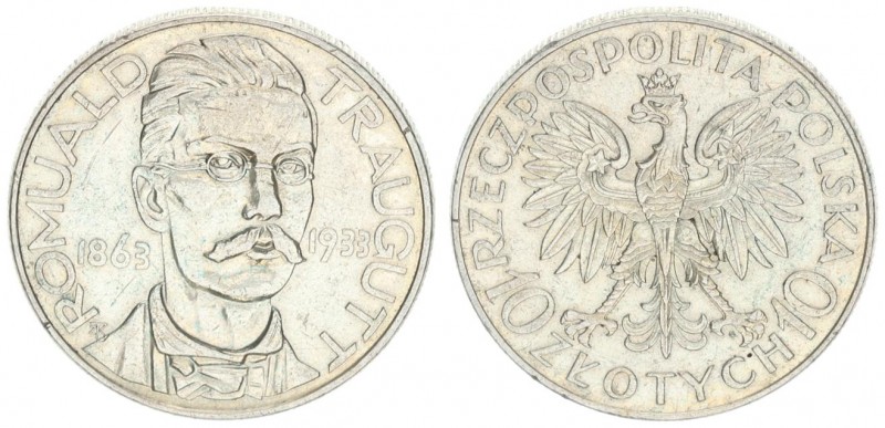 Poland 10 Zlotych 1933 Romuald Traugutt. Struck to commemorate the 70th annivers...
