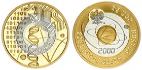 Poland 200 Zloty 2000 Warsaw. 2000 gold / silver 13.60 g. pure gold 9.75 g. Coin in the original NBP box with certificate. Mintage: 6.000. Parchimowic...