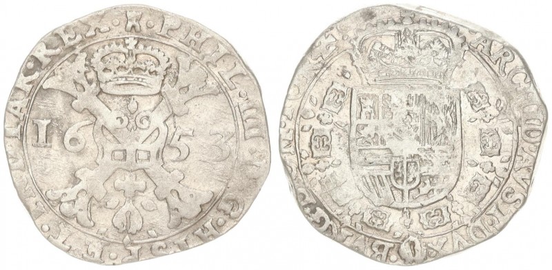 Spanish Netherlands Tournai 1 Patagon 1653 Philip IV(1621-1665). Averse: Date di...