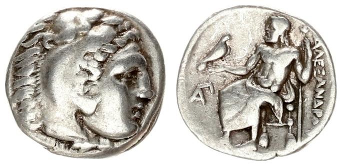 Greece Macedonia 1 Drachma Alexander III (336-323 BC). Av. Head of young Herakle...