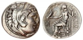 Greece Macedonia 1 Drachma Alexander III (336-323 BC). Av: Heracles head with skin of a lion to the right. Rev: enthroned Zeus left in front monogram....