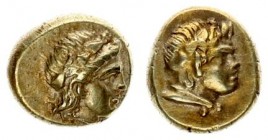 Greece Lesbos Mytilene 1 Hekte 377 (377-326BC). Averse: Head of Dionysos right wearing ivy wreath. Reverse: Horned and draped bust of Pan right wearin...