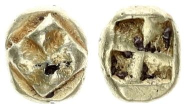 Greece Ionia Phokaia 1 Hekte(625-600BC). Averse: Raised clockwise swastika patte...