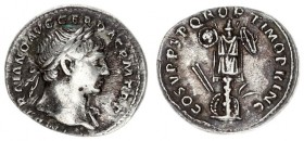 Roman Empire 1 Denarius Traianus AD 98-117. Roma. Avers: IMP TRAIANO AVG GER DAC P M TR P COS V P P. Revers: COS V PP S P Q R OPTIMO PRINC. Silver. RI...