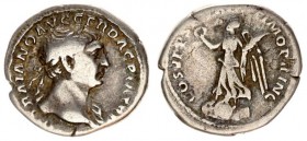 Roman Empire 1 Denarius Traianus AD 98-117. Roma. AD 103-111. IMP TRAIANO AVG GER DAC P M TR P laureate head of Trajan right / COS V P P S P Q R OPTIM...