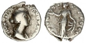 Roman Empire 1 Denarius Faustina II AD 147-175. Roma. Av. FAVSTINA – AVGVST Draped bust of Faustina right / Rv. AVGVSTI – PII FIL Spes standing left h...