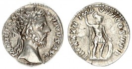Roman Empire 1 Denarius Marcus Aurelius AD 161-180. Rome. M AVREL ANTONINVS AVG bare head right / IMP XXXIII IMP VIIII COS III PP. Mars standing right...