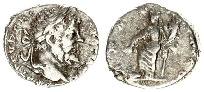 Roman Empire 1 Denarius Septimius Severus AD 193-211. Roma. A.D. 198-202. L SEPT...