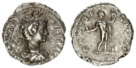 Roman Empire 1 Denarius Caracalla AD 198-217. Roma. 206 AD. Av. ANTONINVS PIVS AVG laureate head right. Rev. PONTIF TR P VIIII COS II Mars standing le...