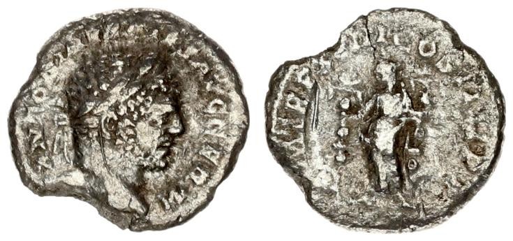 Roman Empire 1 Denarius Caracalla AD 198-217. Roma. AD 215. ANTONINVS PIVS AVG G...