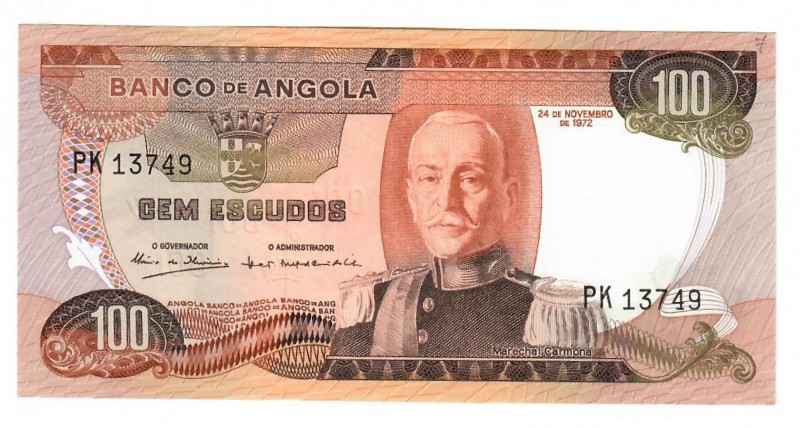 Angola 100 Escudos 1972 CARMONA P.101