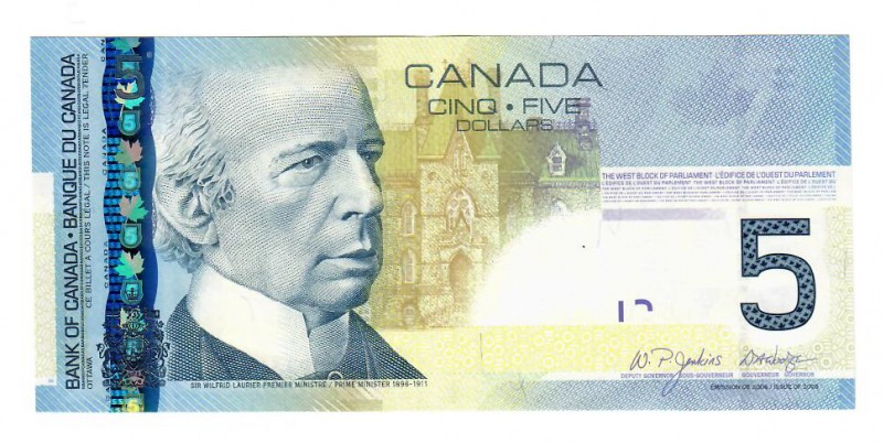 Canada 5 Dollars 2006 LAURIER P.101Aa