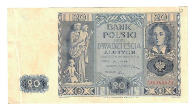 Poland 20 Zlotych 1936