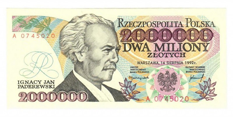 Poland 2 000 000 Zlotych 1992