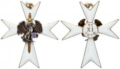 Estonia Medal White Cross of the Civil Guard III class(Valgerist Defense League III degree) graduation 1929-1940. White enamel Latin Maltese cross wit...