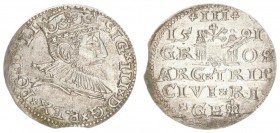 Latvia 3 Groszy 1591 Sigismund III Vasa (1587-1632). The city of Riga 1591; the end of the legend of obverse LI; punctuation on the obverse in the for...